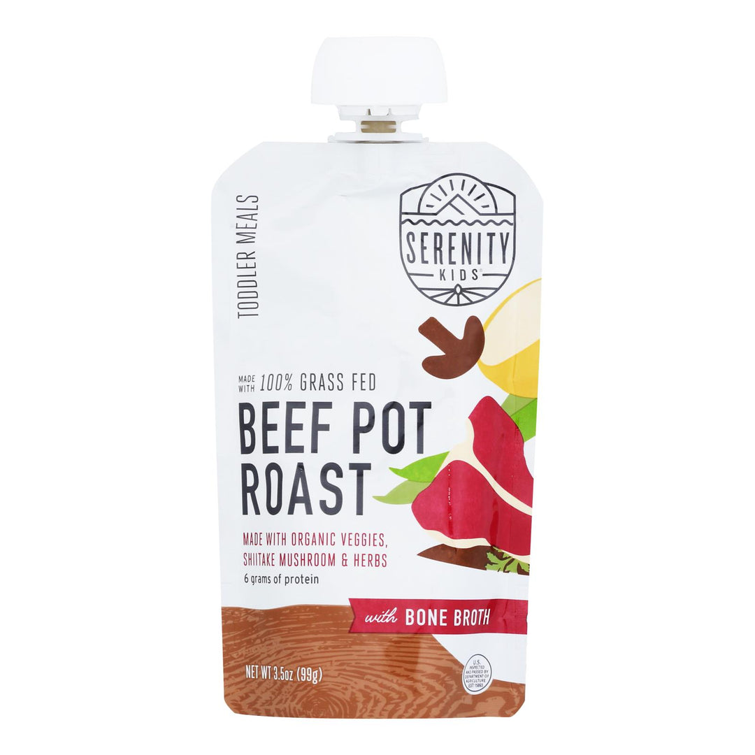 Serenity Kids - Peach Beef Pot Rst Bne Brth - Case Of 6 - 3.5 Oz - Maras Green